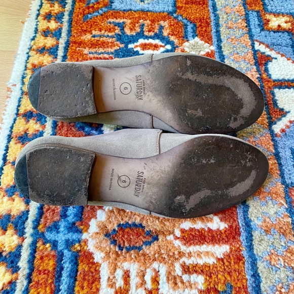 Kate Spade Saturday Gray/Beige Suede Oxfords 6 - Picture 4 of 6